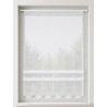 Elegante Raffgardine aus weißem Voile, halbtransparentes Bistro-Design mit dekorativem Wellensaum für das Fenster.