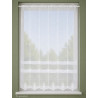 Elegante Scheiben-Raffgardine aus Plauener Spitze, halbtransparentes Bistro-Design mit klassischer Stickerei am hellen Fenster.