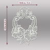 Maße für Fensterbild Rosen aus Plauener Spitze: Breite ca. 15 cm, Höhe ca. 23 cm, edle Heimtextilien Fensterdeko.