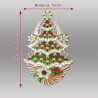 Fensterbild Christbaum aus Plauener Spitze mit Maßangaben: Breite ca. 16 cm, Länge ca. 31 cm für Heimtextilien.