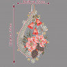 Fensterbild Christrosen aus Plauener Spitze mit Maßangaben: Breite ca. 16 cm, Länge ca. 31 cm für Heimtextilien.