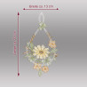 Produktgrafik mit Maßen des Fensterbildes "Margerite in Blumenranke" aus Plauener Spitze (Breite 13 cm, Höhe 22 cm).