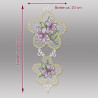 Produktgrafik mit Maßen des Fensterbildes "Orchideen-Medaillon" aus Plauener Spitze (Breite 20 cm, Höhe 45 cm).