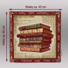 Kissenhülle mit Maßen 45x45 cm und gewebtem Büchermotiv, ideal als dekoratives Dekokissen für Wohntextilien-Fans.