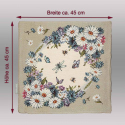 Kissenhülle mit Maßen ca. 45x45 cm und floralem Muster, ideales Dekokissen für frische Wohntextilien.