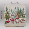 Gobelin-Weihnachtskissen mit Maßpfeilen für die Abmessungen Breite und Höhe von jeweils ca. 45 cm.