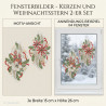 Festliche Fensterbilder mit Kerzen und Weihnachtssternen im 2er-Set als winterliche Heimtextilien.