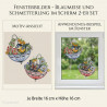 Bunte Schirm-Fensterbilder mit Blaumeise und Schmetterling im 2er-Set als Heimtextilien.