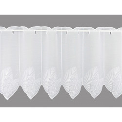 Kurzgardine Dschungel – modern bestickte Scheibengardine in Weiß 45 x 96 cm
