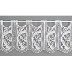 Hochwertige Plauener Spitzen-Panneau Elegance in natur-braun 35 cm hoch