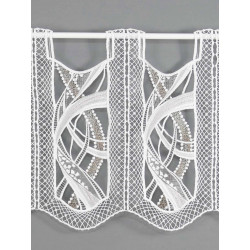 Hochwertige Plauener Spitzen-Panneau Elegance in natur-braun 35 cm hoch