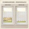Infografik zum Höhenvergleich für Scheibengardinen in 35 cm und 55 cm Höhe am Fenster.